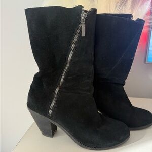 Adam Tucker Black Ankle Boots with Sleek Silhouette
